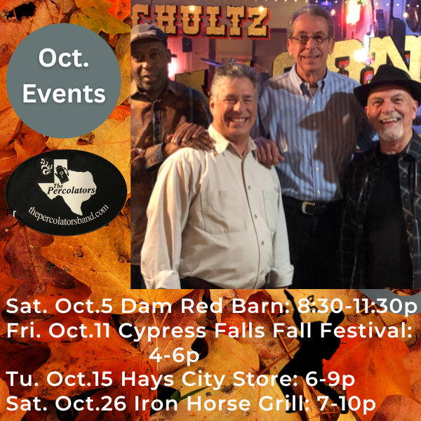 Fall is here-Cooler days and nights and food, drink and music at the finest Hill Country venues. Join us to celebrate this great weather at a new venue for us this Sat.-Iron Horse Grill & Bar