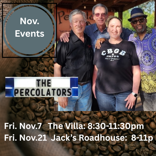 Happy November and Happy Thanksgiving to all our fans! Come see us in Gruene this week or in San Marcos later on at Jack’s Roadhouse, a new venue for us – Boogie Down!!