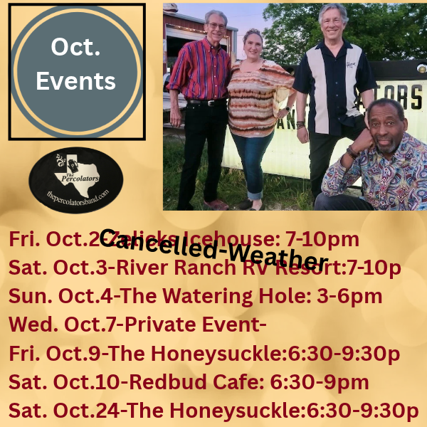 OCT.2 & 3 EVENTS CANCELLED DUE TO WEATHER! Come join us at the venues below after Oct.4 as we welcome in the cooler weather together.